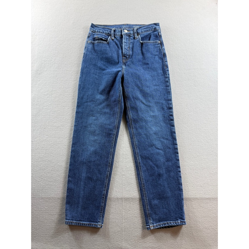 Old Navy Jeans Women 4 Sky-Hi Straight Extra High-Rise Secret-Slim Button Fly